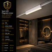 Spot LED Magnetic AIR LINEAR SMART White Premium 9W | Wi-Fi/Bluetooth | CRI≥90 | 2700-5700K