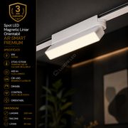 Spot LED Magnetic AIR LINEAR White Orientabil Premium 9W | Wi-Fi/Bluetooth | CRI≥90 | 2700-5700K