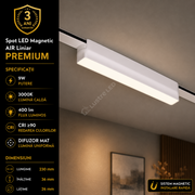 Spot LED Magnetic AIR LINEAR White Premium 9W 23CM | CRI≥90 | 3000K