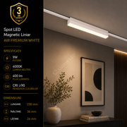 Spot LED Magnetic AIR LINEAR White Premium 9W 23CM | CRI≥90 | 4000K