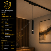 Spot LED Magnetic Pendul AIR HANG Black Premium 5W Ø3.5CM | CRI≥90 | 3000K