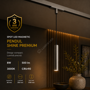 Spot LED Magnetic Pendul SHINE TRACK Dark Nickel Premium 8W Rotund Ø4CM | CRI≥90 | 3000K