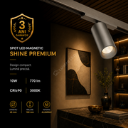 Spot LED Magnetic SHINE TRACK Dark Nickel Premium 10W Rotund Ø4.5CM | CRI≥90 | 3000K