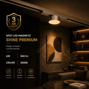 Spot LED Magnetic SHINE TRACK Dark Nickel Premium 6W Rotund Ø7.4CM | CRI≥90 | 3000K