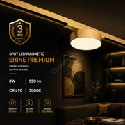 Spot LED Magnetic SHINE TRACK Gold Premium 8W Rotund Ø9.5CM | CRI≥90 | 3000K