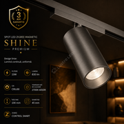 Spot LED Magnetic ZigBee SHINE TRACK Dark Nickel Premium 10W Rotund Ø4.5CM | CRI≥90