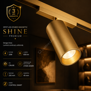Spot LED Magnetic ZigBee SHINE TRACK Gold Premium 10W Rotund Ø4.5CM | CRI≥90