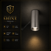 Spot LED SHINE TUBE Dark Nickel Aplicat Rotund 7W Premium Ø4.5 x H11.5 CM | CRI≥90 | 3000K