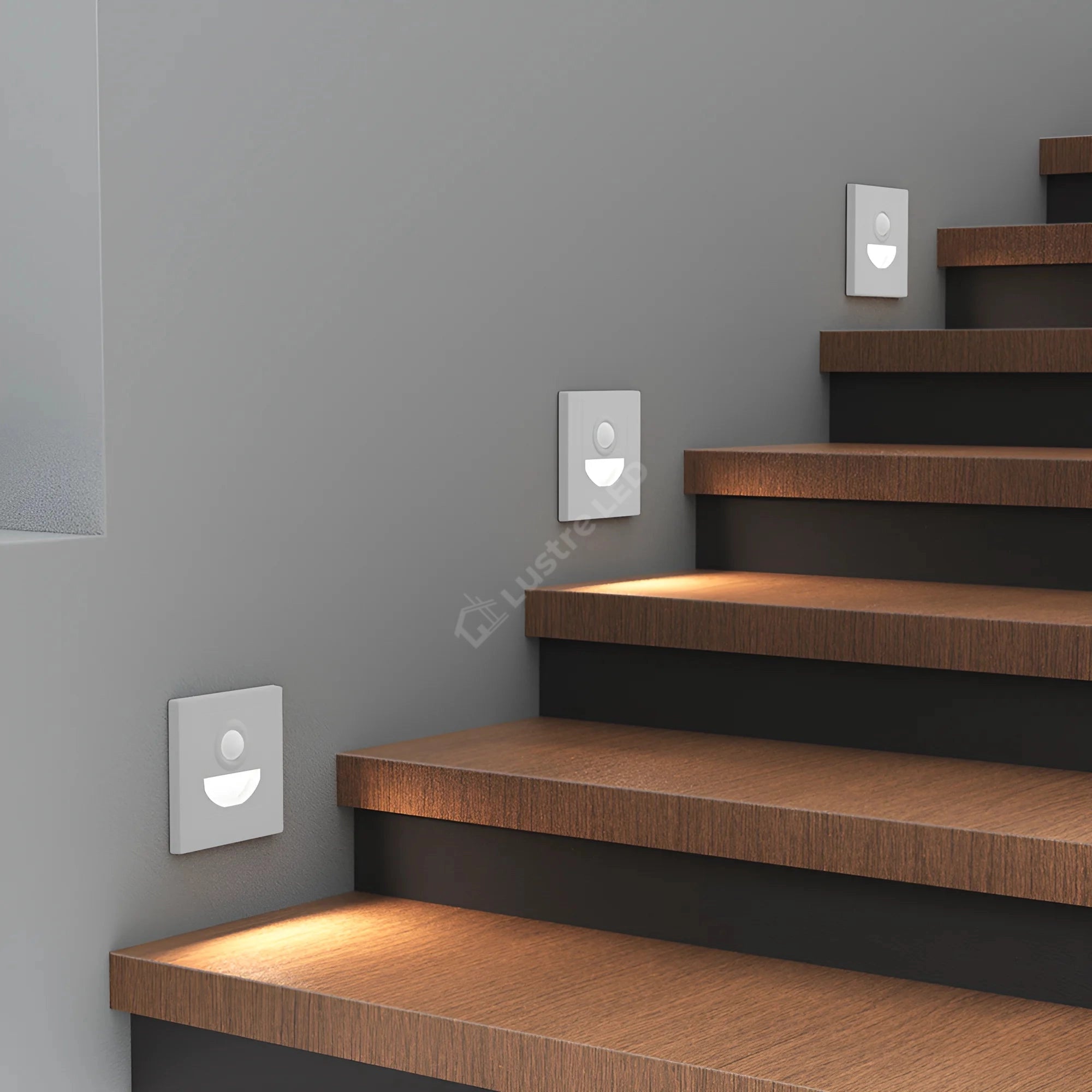 Spot LED Treapta STEP White Square 3W CCT cu Senzor de Miscare