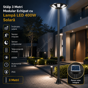 Stalp 3 Metri Modular + Lampa UFO LED 400W Solara si Telecomanda