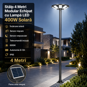 Stalp 4 Metri Modular + Lampa UFO LED 400W Solara si Telecomanda