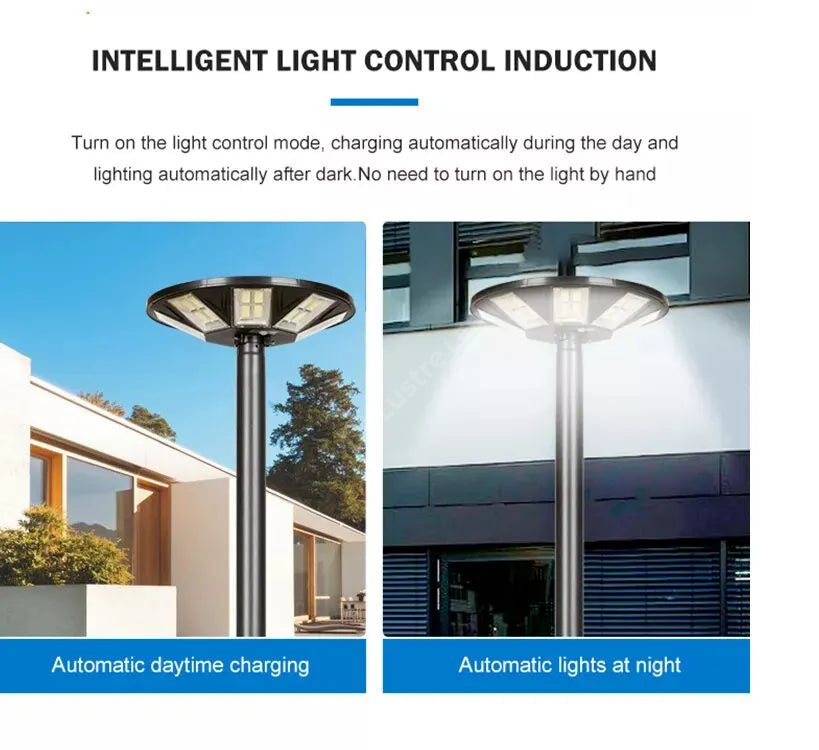 Stalp 4 Metri Modular + Lampa UFO LED 400W Solara si Telecomanda