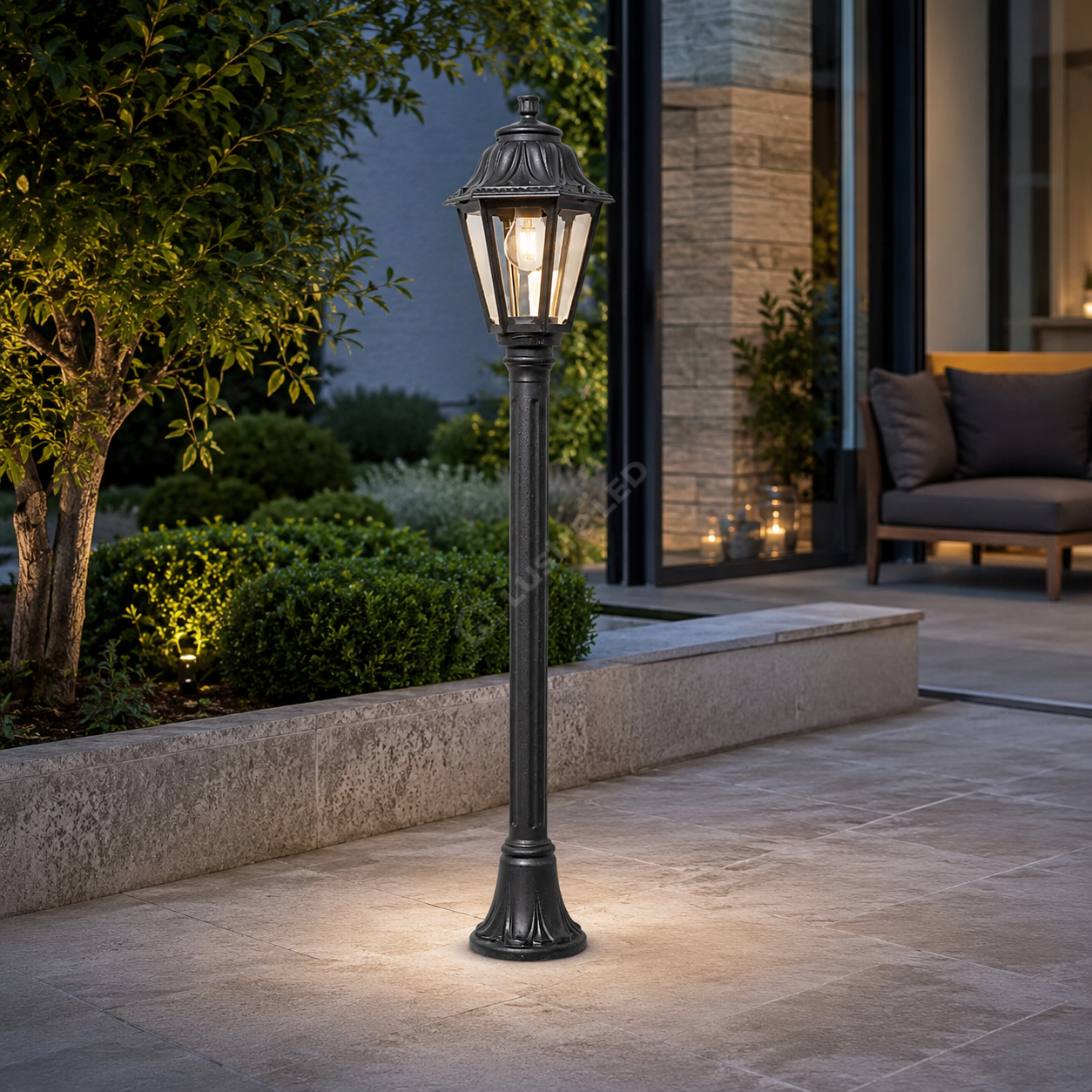 Stalp de Gradina 182CM ANNA Fumagalli Black 8.5W IP55 Echivalent 75W
