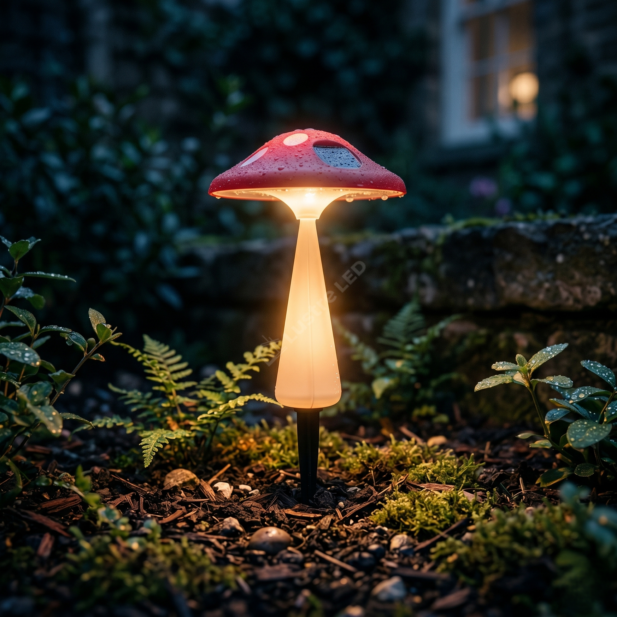Stalp de Gradina Mushroom cu Incarcare Solara 18CM Premium