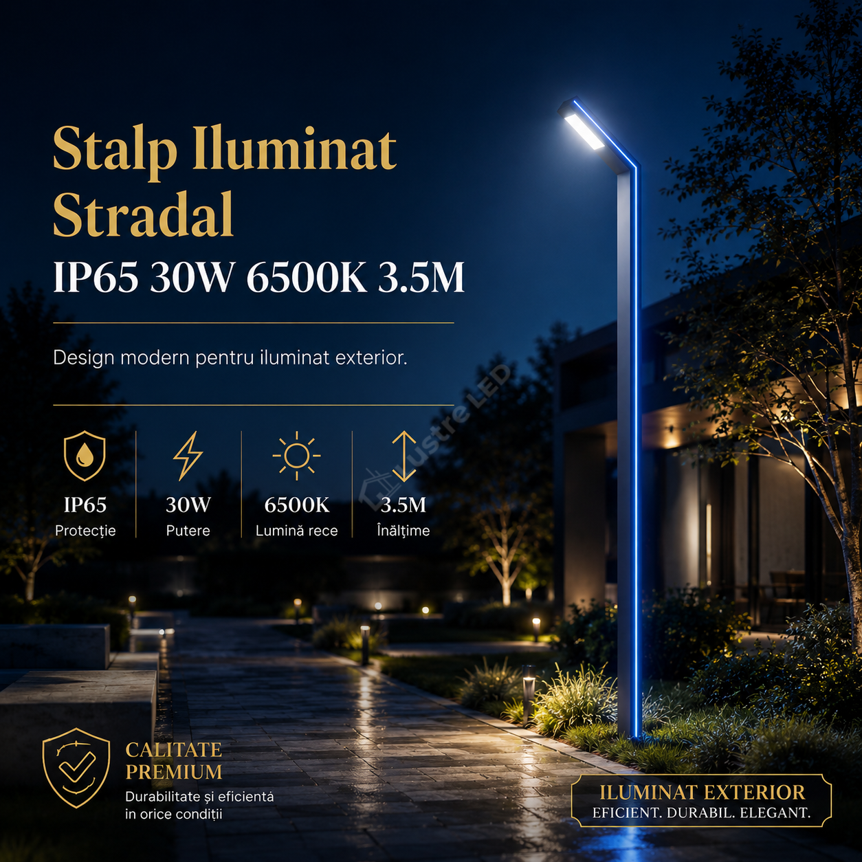 Stalp Iluminat Stradal IP65 30W 6500K 3.5M