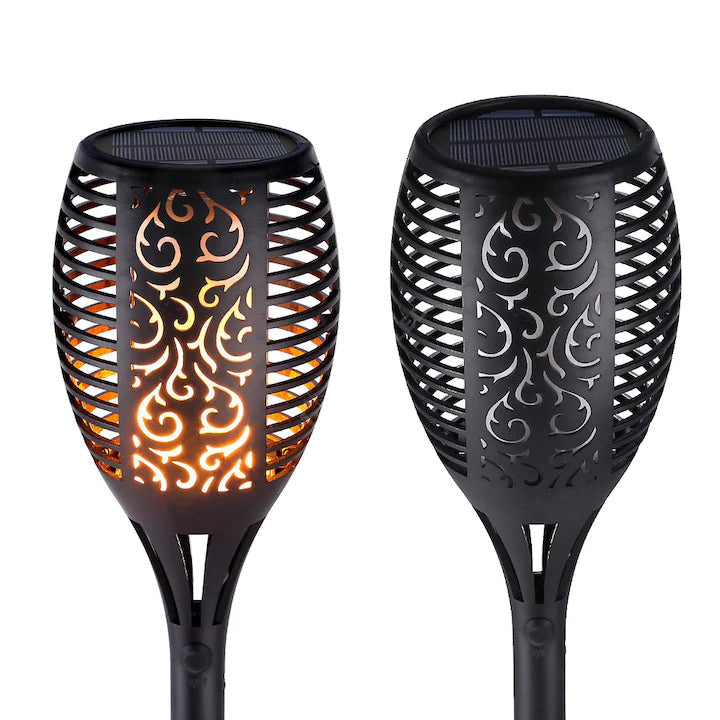 Stalp LED Gradina KEIS Efect Flacara, 60cm, 3 Moduri de iluminare cu Incarcare Solara