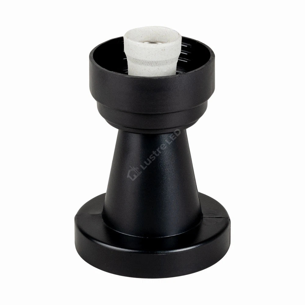Stalp Ornamental Exterior LUCA 35CM Black 1xE27 cu Abajur Alb IP44