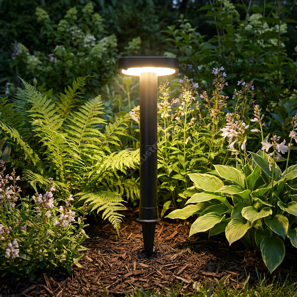 Stalpisor de Gradina cu Incarcare Solara si Senzor Spike Black IP65 47.5CM