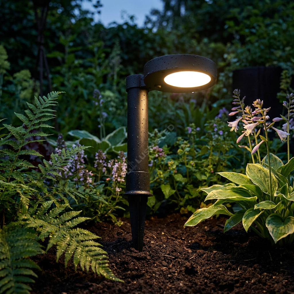 Stalpisor de Gradina cu Incarcare Solara si Senzor Spike Black IP65 47CM