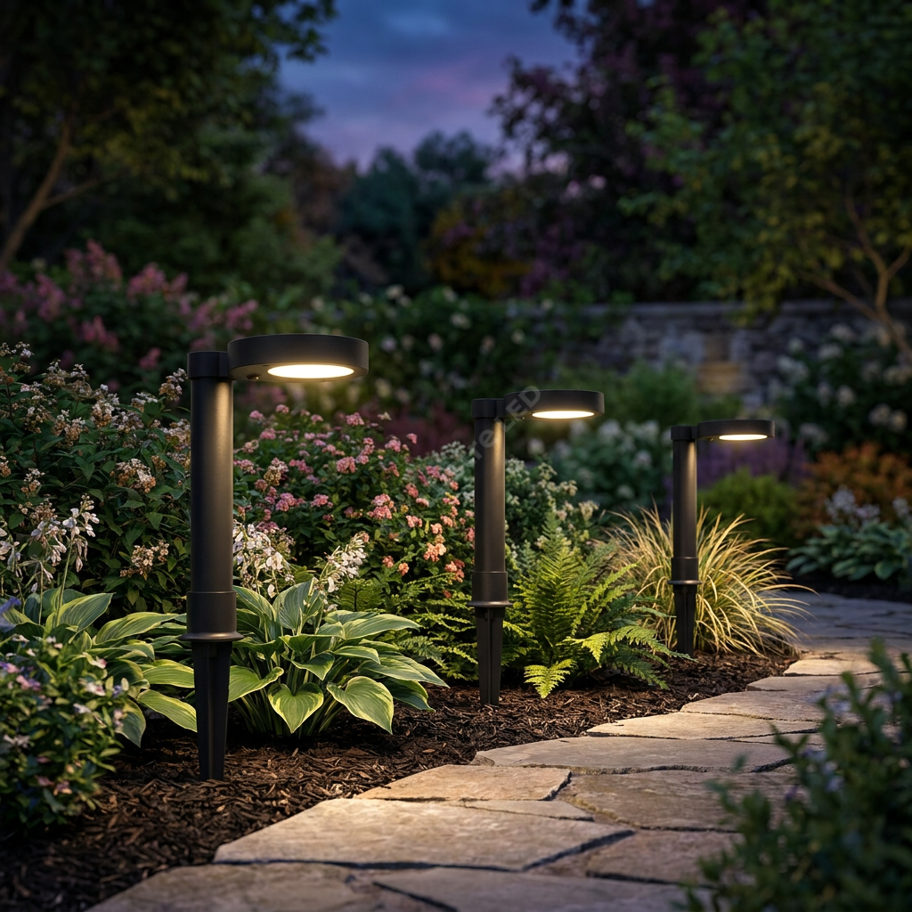 Stalpisor de Gradina cu Incarcare Solara si Senzor Spike Black IP65 47CM