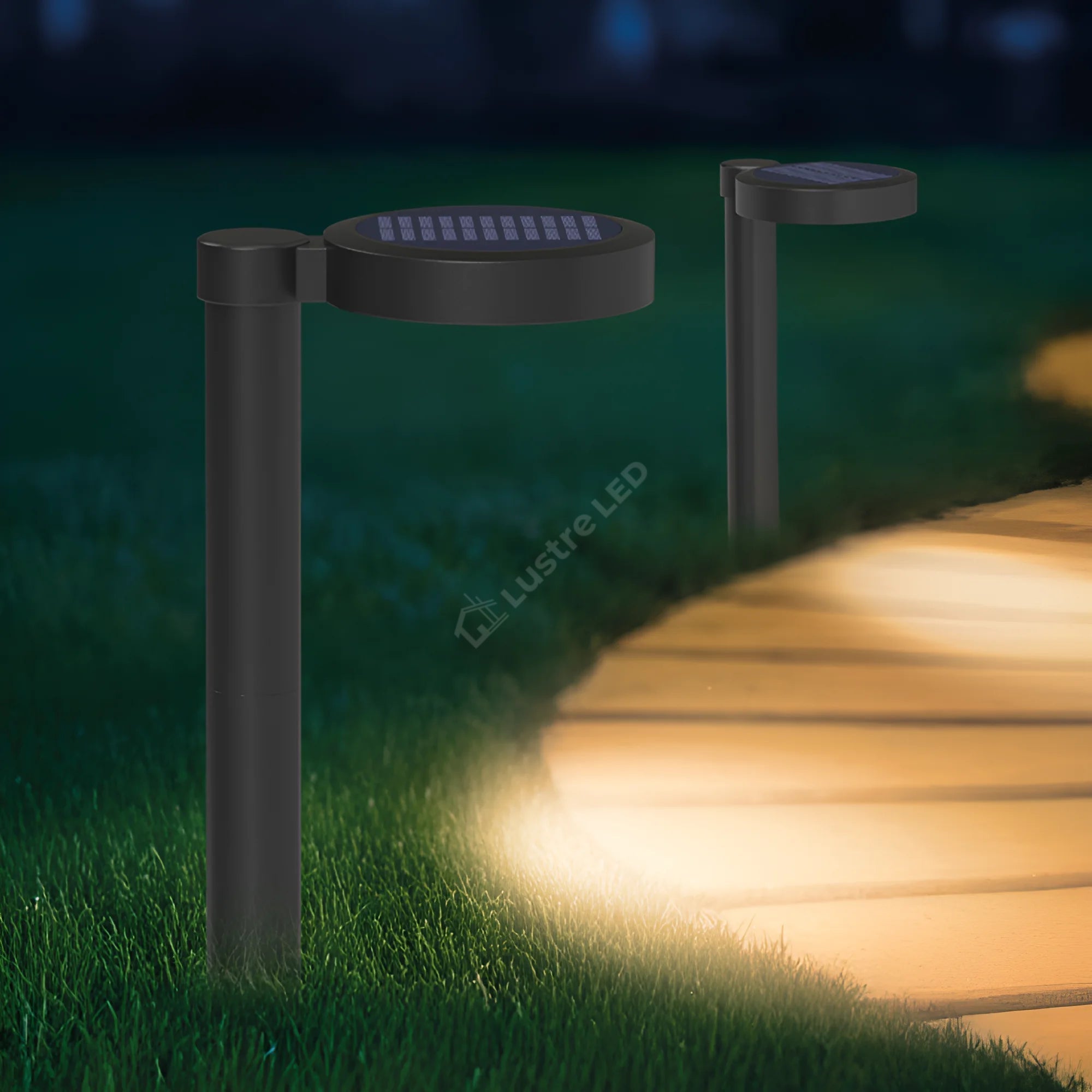 Stalpisor de Gradina cu Incarcare Solara si Senzor Spike Black IP65 47CM