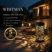 Stalpisor LED Solar WHITMAN 18cm, 3000K, IP44 5 Ani Garantie Premium