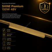 Sursa Alimentare Externa pentru Sina Magnetica SHINE TRACK Gold Premium 150W | 48V | 32CM