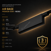 Sursă de Alimentare Aplicată pentru Șină Magnetică AIR BASE Black Premium 150W | 48V DC