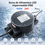 Sursa de Alimentare LED Impermeabila IP68 105W 24V