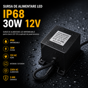Sursa de Alimentare LED Impermeabila IP68 30W 12V