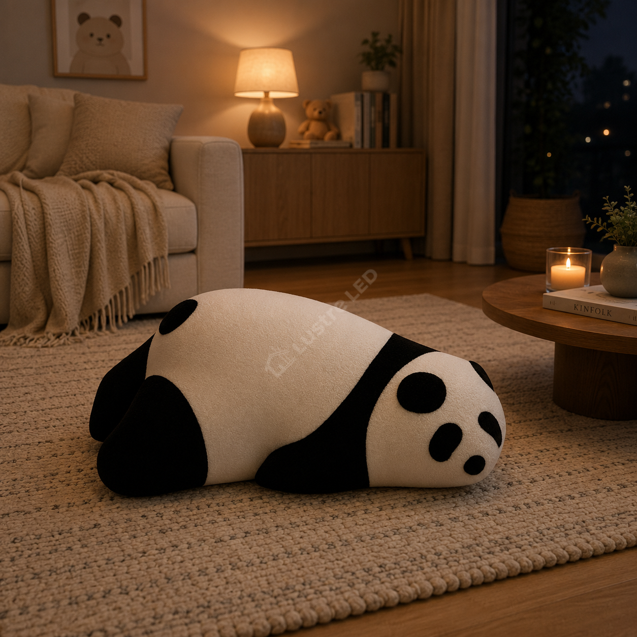 Taburet Decorativ PANDA Alb 100CM