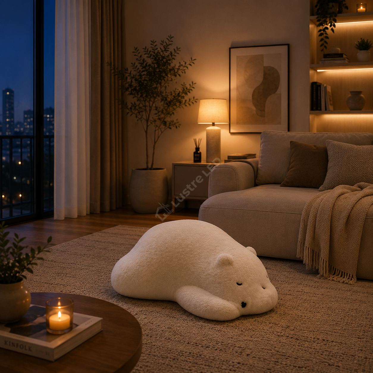 Taburet Decorativ POLAR Alb 100CM