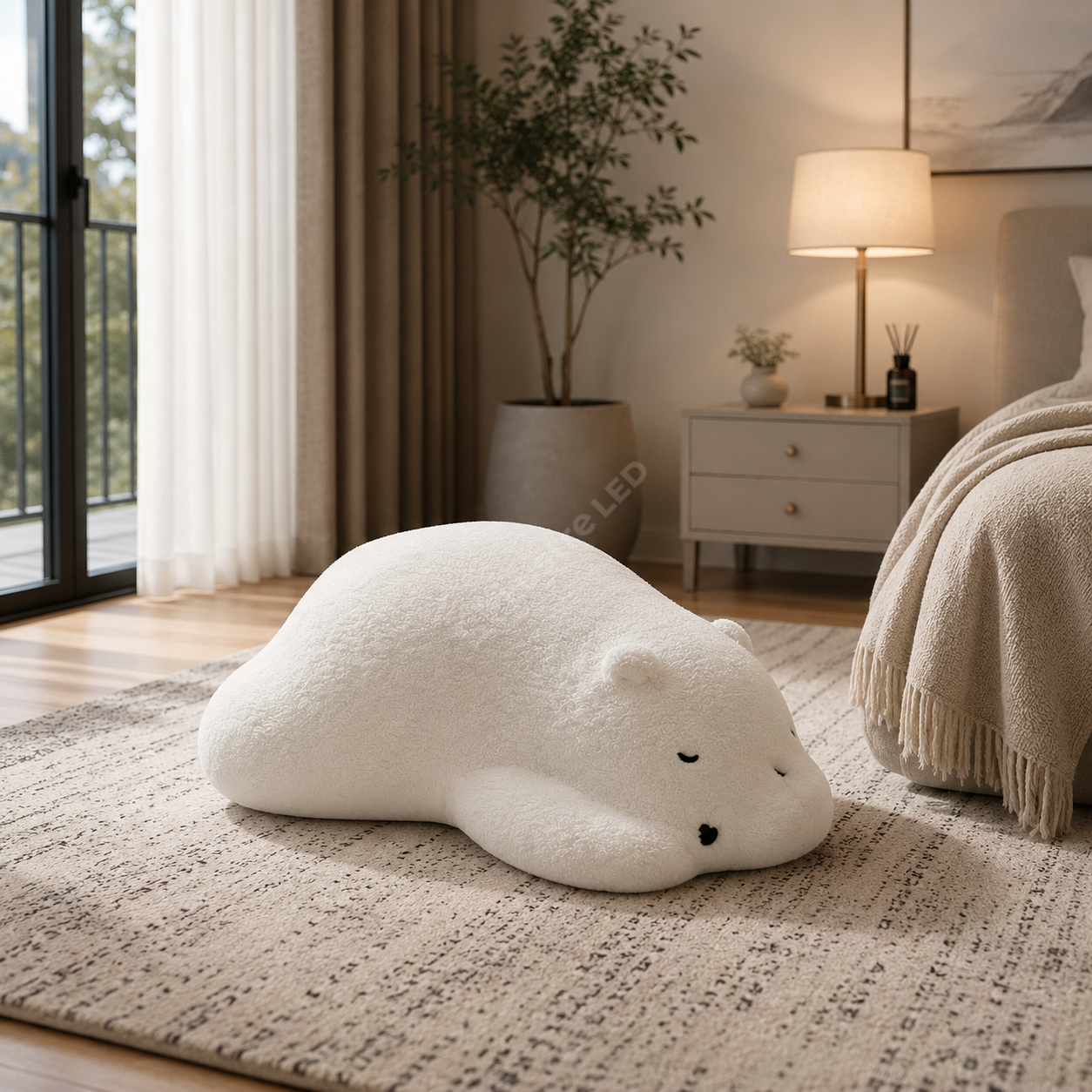 Taburet Decorativ POLAR Alb 100CM