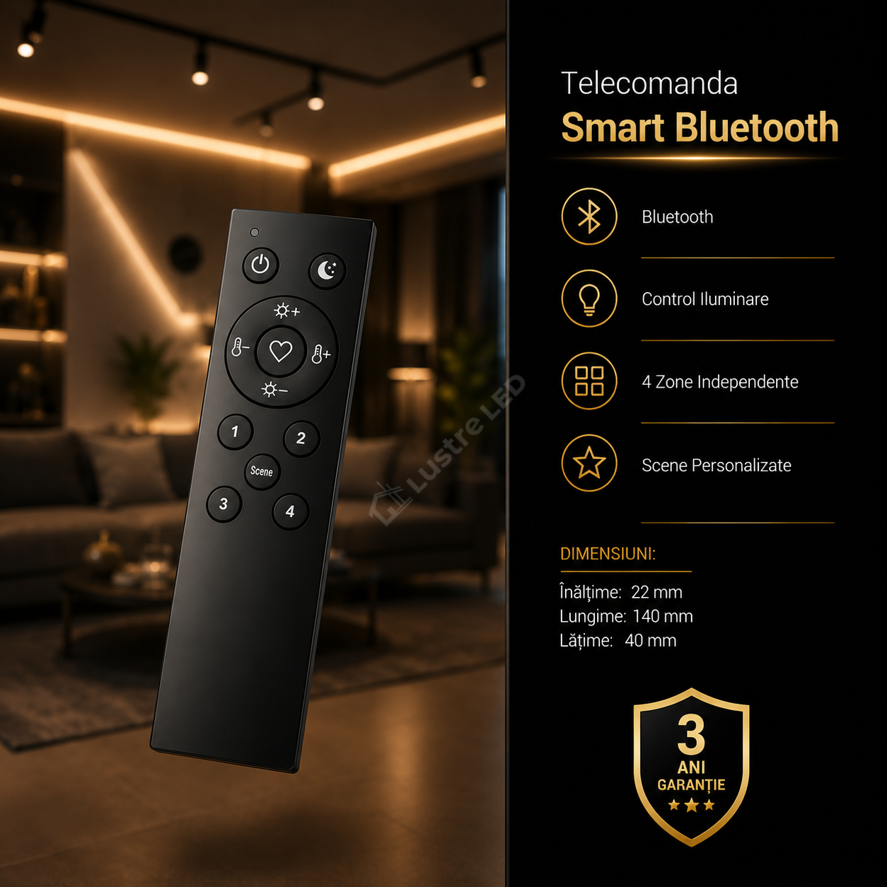 Telecomandă Smart AIR BASE Black Premium | Bluetooth