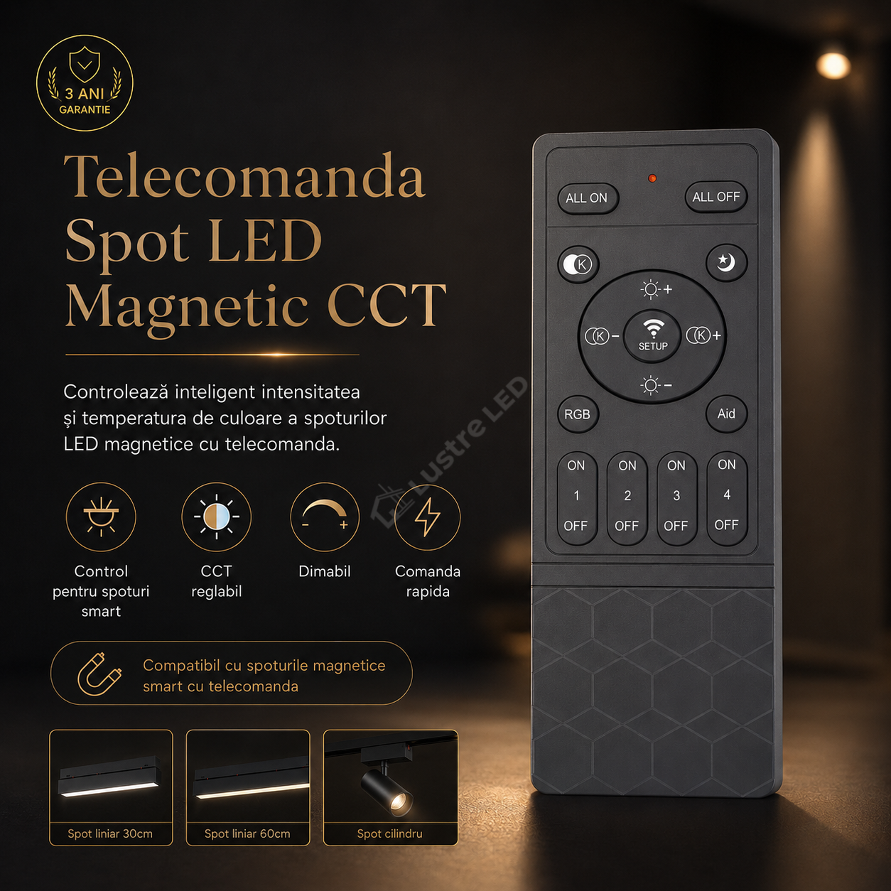 Telecomanda Spot LED Magnetic CCT