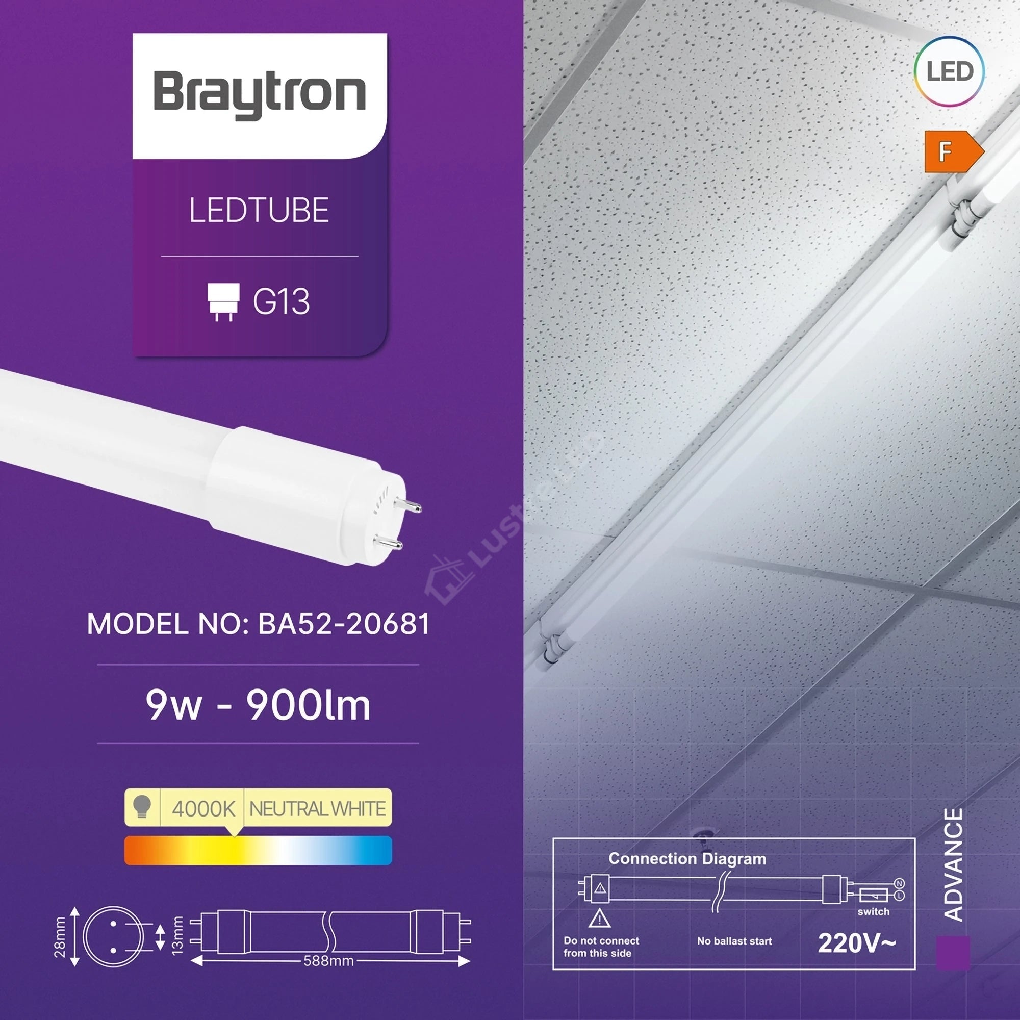 Tub LED T8 Mat 120cm 18W 1800lm Alimentare 1 Capat