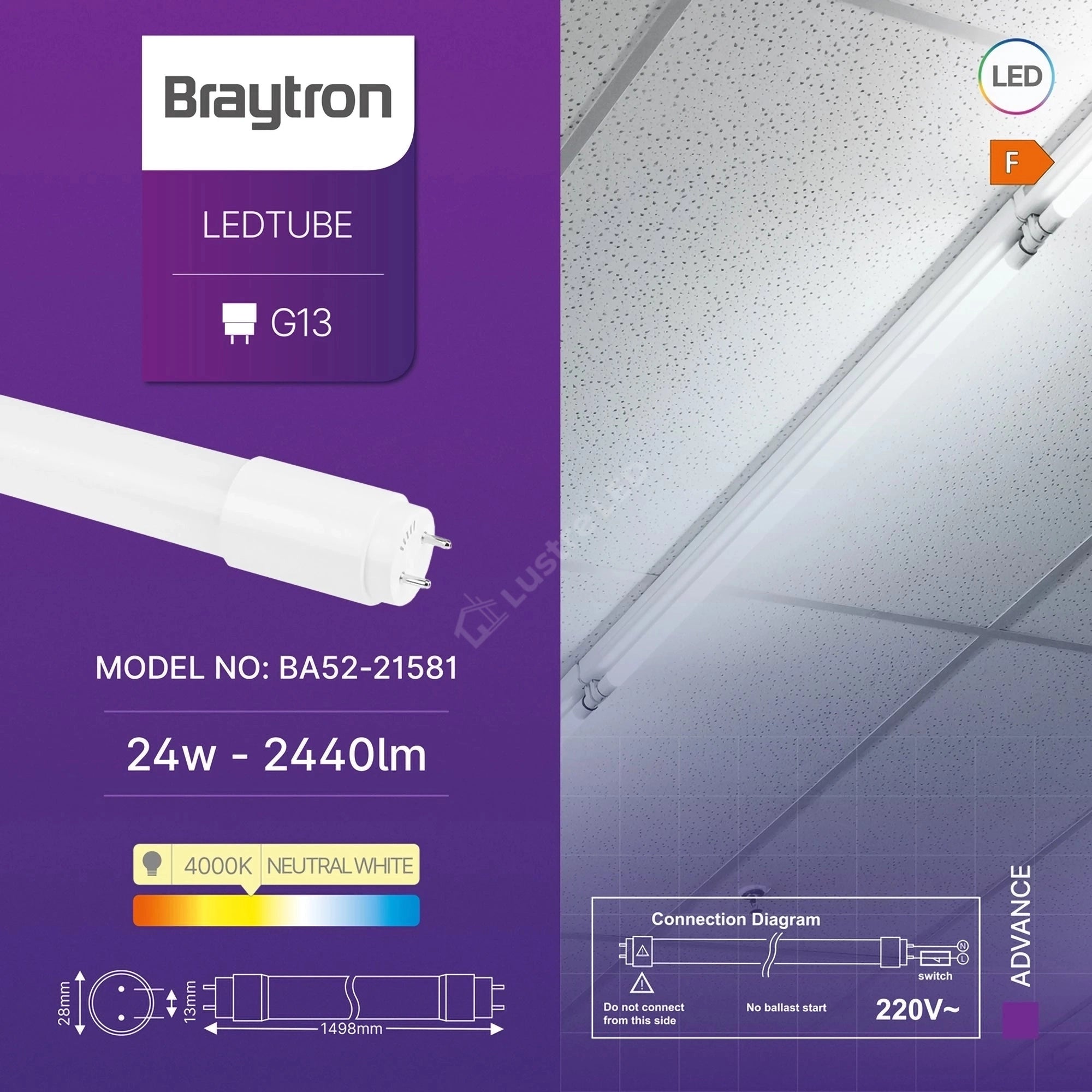 Tub LED T8 Mat 150cm 24W 2440lm Alimentare 1 Capat