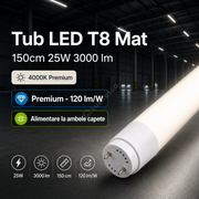 Tub LED T8 Mat 150cm 25W 3000 lm 4000K Premium