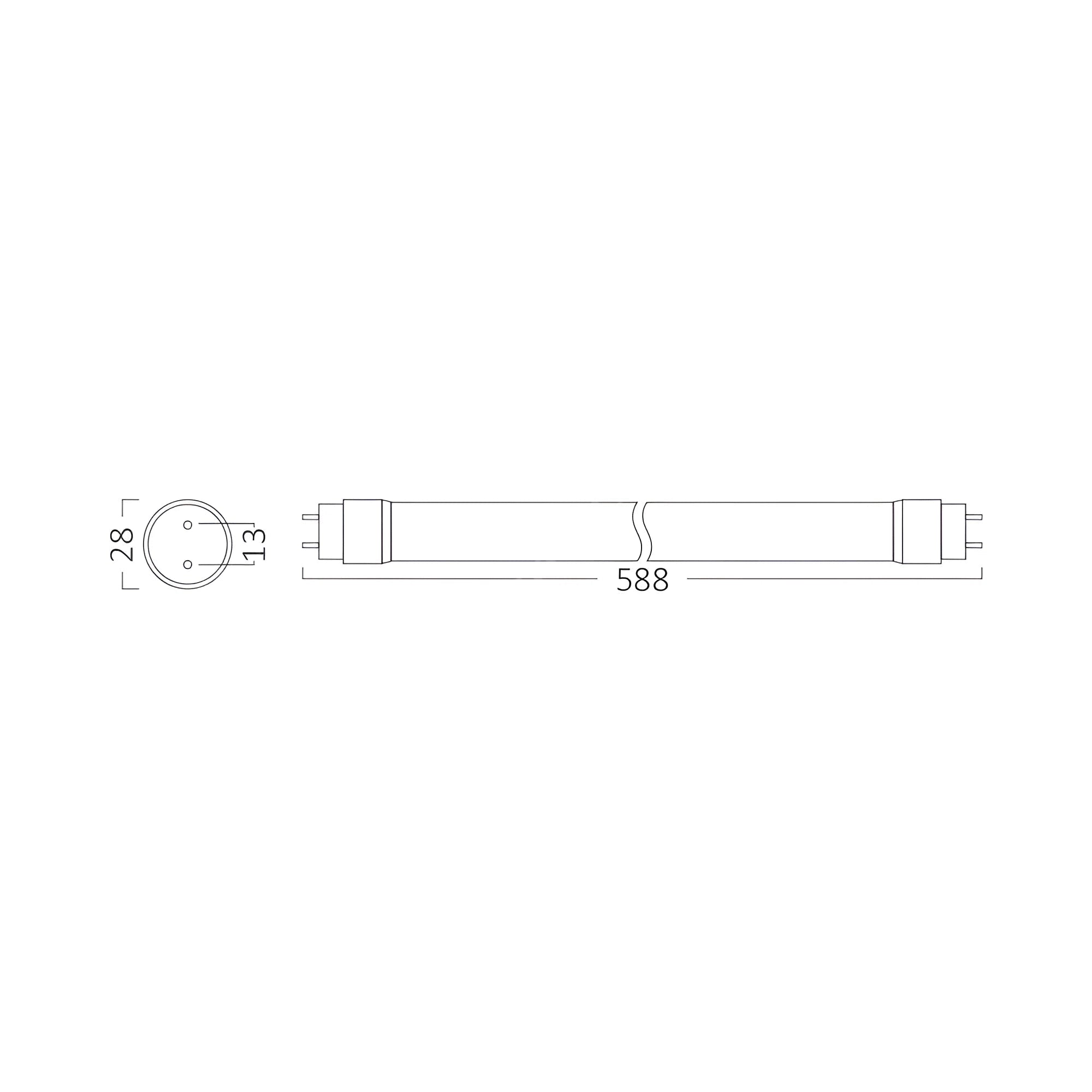 Tub LED T8 Mat 60cm 9W 900lm Alimentare 1 Capat