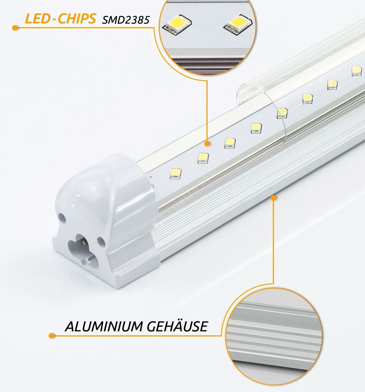 Tub Led T8 Transparent Suport Inclus 120Cm 18W Interconectabil Tube