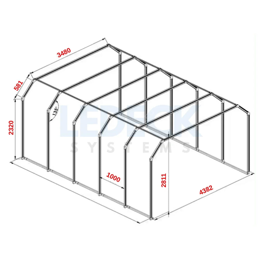 Tunel LED Detailing Auto 1470W | 6000K | 147000lm | 438x524CM