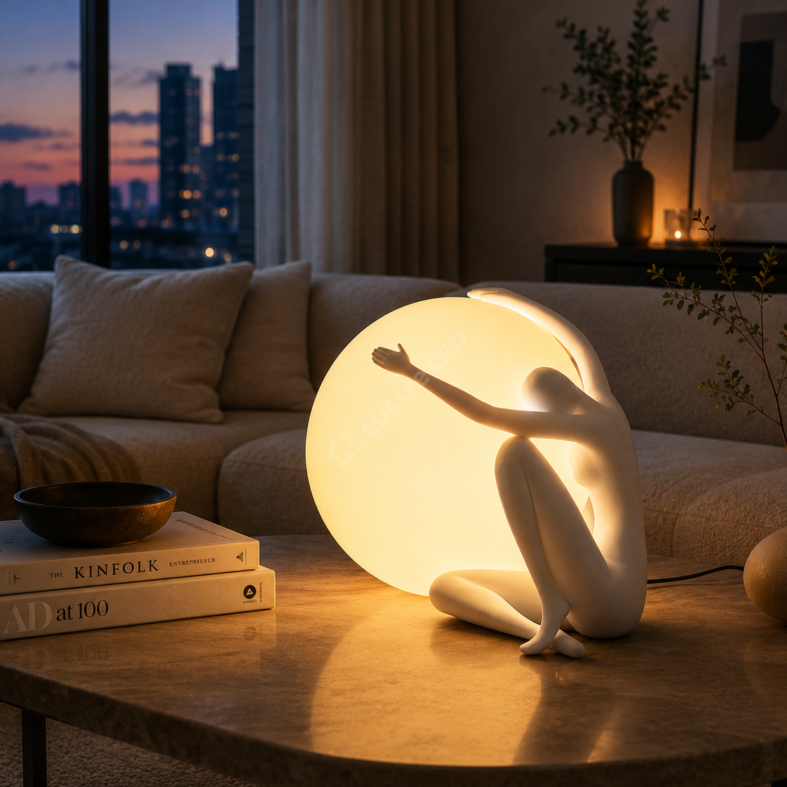 Veioza Luxury Decorativa Silent Embrace White 1xE27