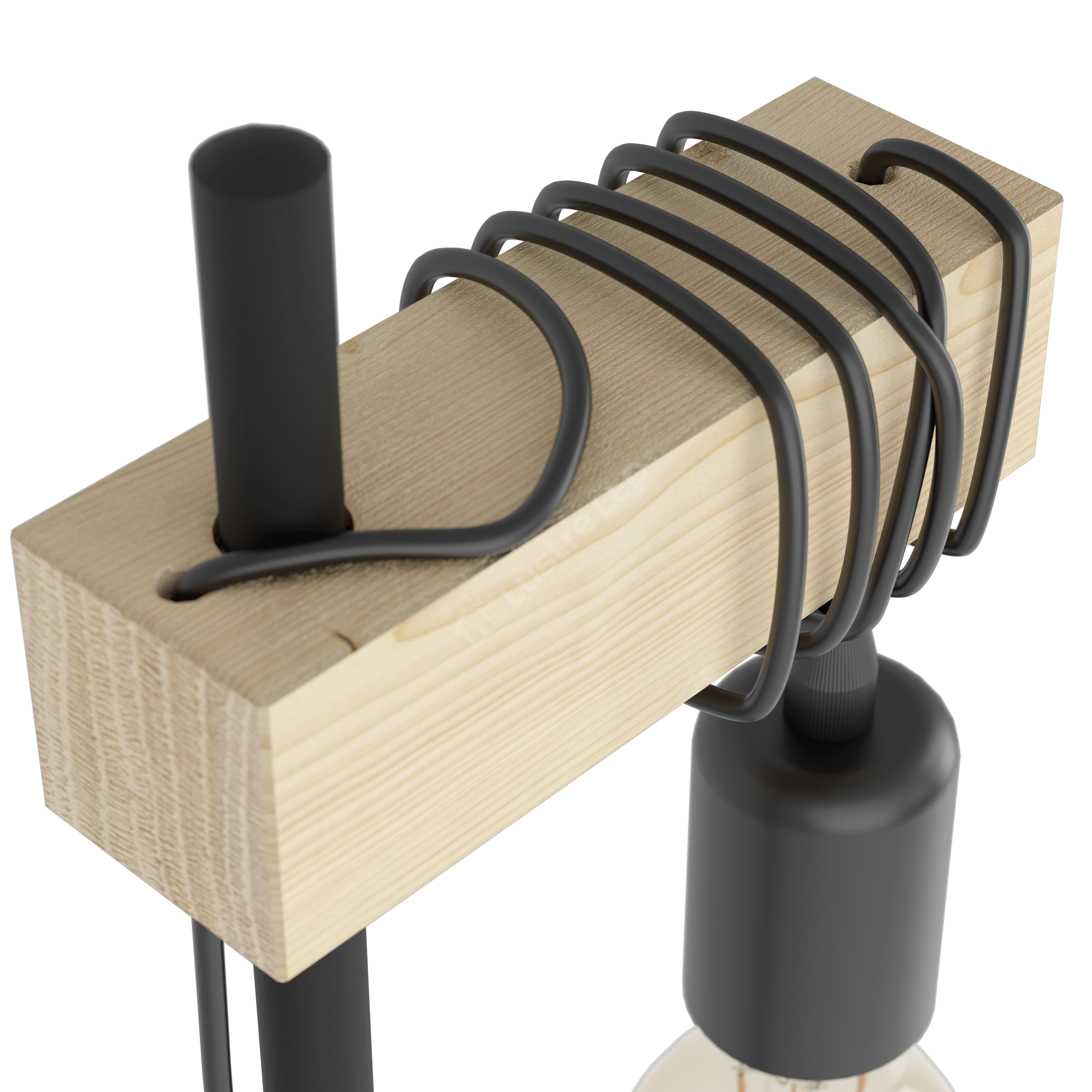 Veioza TOWNSHEND Black & Wood 50CM Eglo