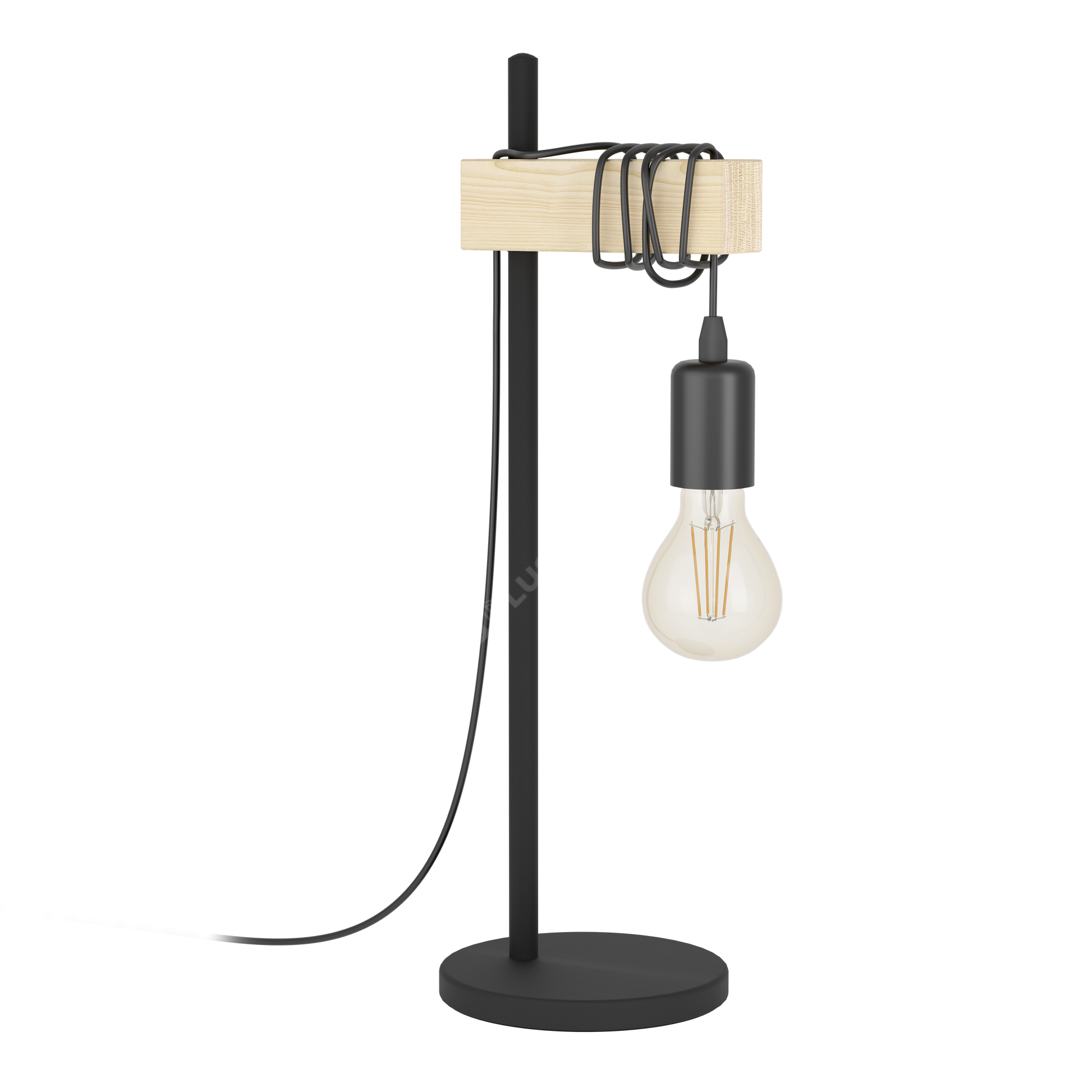 Veioza TOWNSHEND Black & Wood 50CM Eglo