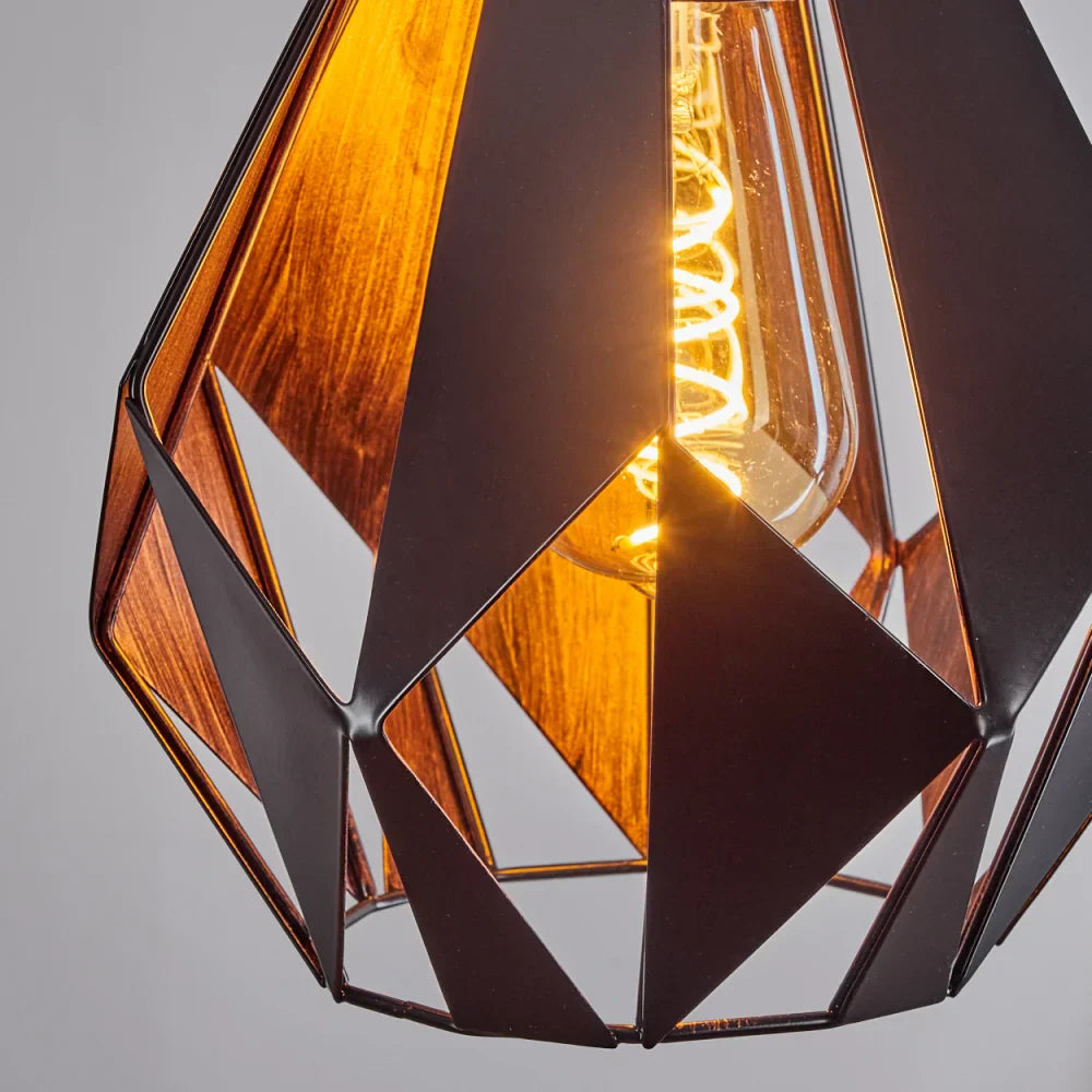 Lustra PHEONIX Vintage Liniar Neagra