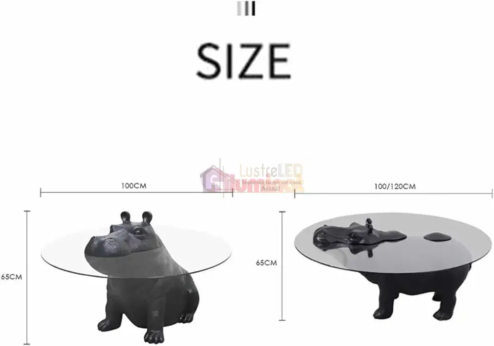 Masa Decorativa Moderna Hippo Savannah MASA DECORATIVA / NEAGRA / 100CM decorative table