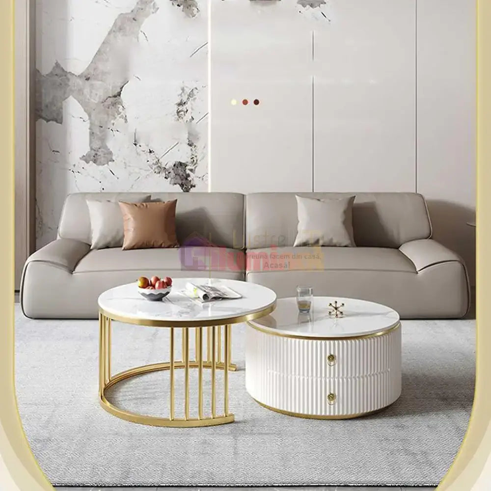 Masa de Dining Valencia Double Marble Deluxe MASA DECORATIVA / ALBA / 80CM decorative table