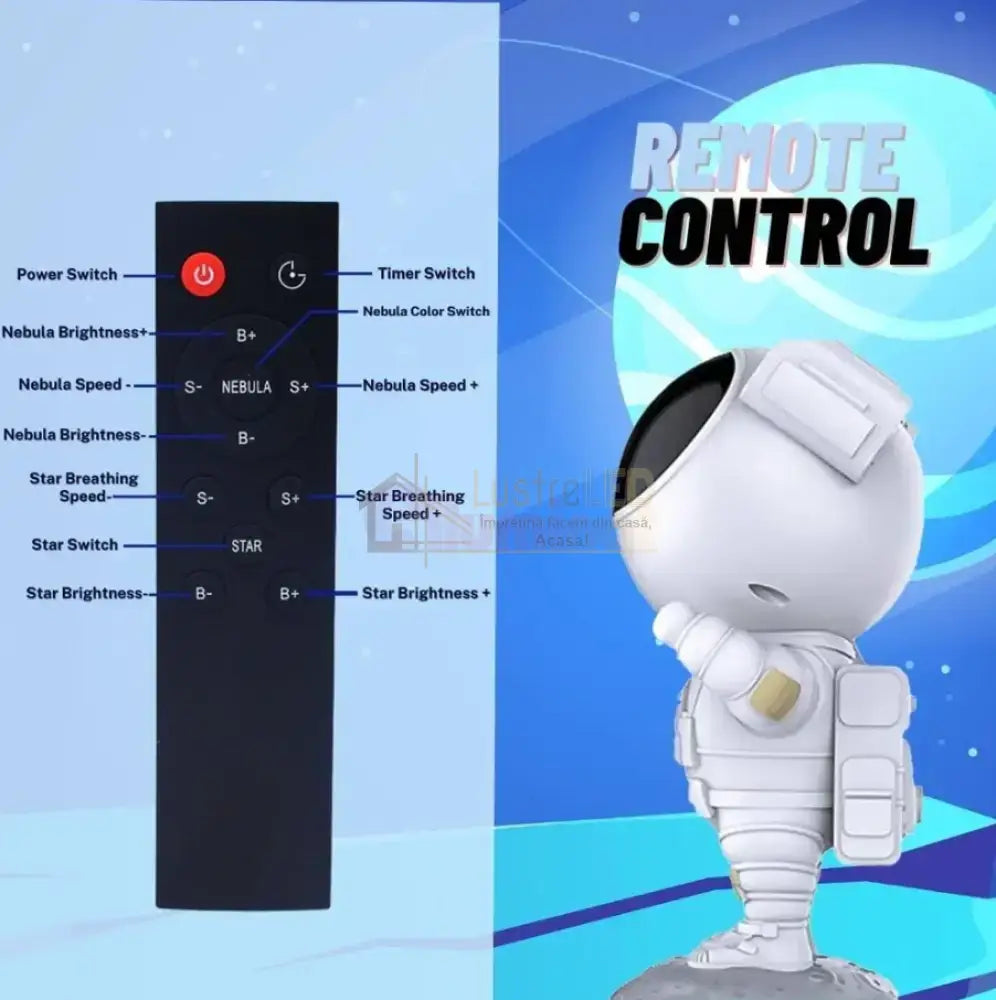 Mini Astronaut Cu Telecomanda Proiectie Galaxie Nebuloasa Table Lamp