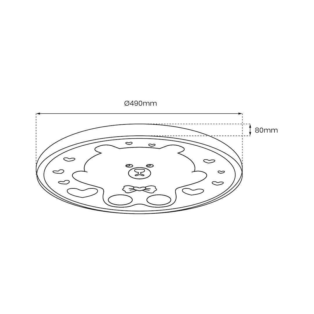 Lustra LED Bear Pink Premium Ø49CM Echivalent 350W