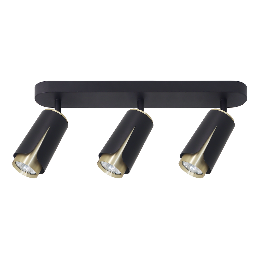 Lustra Flower Black & Gold Premium cu 3 Spoturi Reglabile